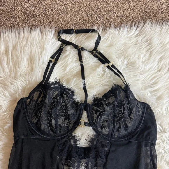 Ann Summers Bonnie Cami Suspenders Black Size Medium - 12 / 14 - Picture 6 of 16